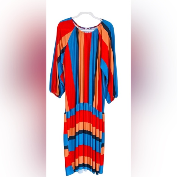 Zara Multicolor Striped Long Sleeve Dress - Picture 3 of 8